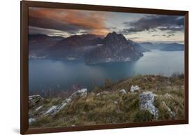 Solto Collina, Iseo lake, Lombardy, Italy. View of the lake from San Defendente church.-ClickAlps-Framed Photographic Print