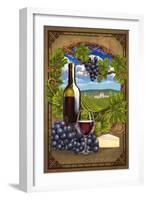 Solvang, Califnornia - Pinot Noir-Lantern Press-Framed Art Print