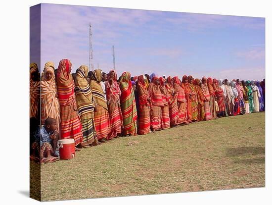 Somali Women in Colorful Dress Come out to Support the Transitional Federal Government-null-Stretched Canvas