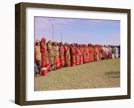 Somali Women in Colorful Dress Come out to Support the Transitional Federal Government-null-Framed Photographic Print