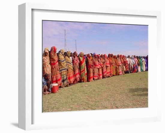 Somali Women in Colorful Dress Come out to Support the Transitional Federal Government-null-Framed Photographic Print