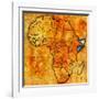 Somalia on Actual Map of Africa-michal812-Framed Art Print