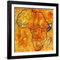 Somalia on Actual Map of Africa-michal812-Framed Art Print