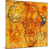 Somalia on Actual Map of Africa-michal812-Mounted Art Print