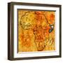 Somalia on Actual Map of Africa-michal812-Framed Art Print