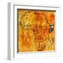 Somalia on Actual Map of Africa-michal812-Framed Art Print