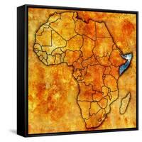 Somalia on Actual Map of Africa-michal812-Framed Stretched Canvas