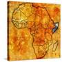 Somalia on Actual Map of Africa-michal812-Stretched Canvas
