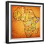 Somalia on Actual Map of Africa-michal812-Framed Art Print