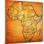 Somalia on Actual Map of Africa-michal812-Mounted Art Print