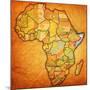 Somalia on Actual Map of Africa-michal812-Mounted Art Print