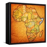 Somalia on Actual Map of Africa-michal812-Framed Stretched Canvas