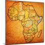 Somalia on Actual Map of Africa-michal812-Mounted Premium Giclee Print