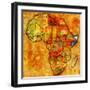 Somalia on Actual Map of Africa-michal812-Framed Art Print