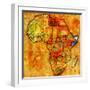 Somalia on Actual Map of Africa-michal812-Framed Art Print