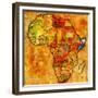 Somalia on Actual Map of Africa-michal812-Framed Premium Giclee Print