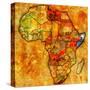 Somalia on Actual Map of Africa-michal812-Stretched Canvas