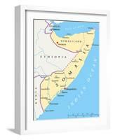 Somalia Political Map-Peter Hermes Furian-Framed Art Print