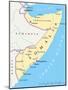 Somalia Political Map-Peter Hermes Furian-Mounted Art Print