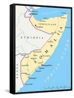 Somalia Political Map-Peter Hermes Furian-Framed Stretched Canvas