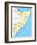 Somalia Political Map-Peter Hermes Furian-Framed Art Print