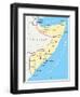 Somalia Political Map-Peter Hermes Furian-Framed Art Print