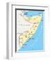 Somalia Political Map-Peter Hermes Furian-Framed Art Print