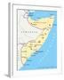 Somalia Political Map-Peter Hermes Furian-Framed Art Print