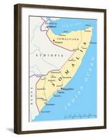 Somalia Political Map-Peter Hermes Furian-Framed Art Print