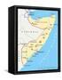 Somalia Political Map-Peter Hermes Furian-Framed Stretched Canvas