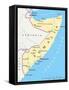 Somalia Political Map-Peter Hermes Furian-Framed Stretched Canvas