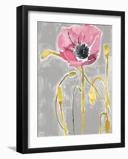 Somber Poppy 3 - Gray-Megan Swartz-Framed Premium Giclee Print