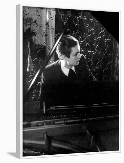 Sombre Pianist-null-Framed Photographic Print