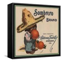 Sombrero Brand - Highgrove, California - Citrus Crate Label-Lantern Press-Framed Stretched Canvas