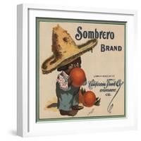 Sombrero Brand - Highgrove, California - Citrus Crate Label-Lantern Press-Framed Art Print