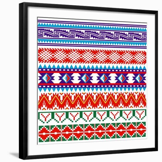 Some Ancient American Pattern-Sateda-Framed Art Print