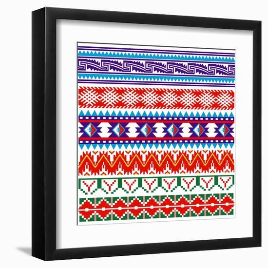 Some Ancient American Pattern-Sateda-Framed Art Print