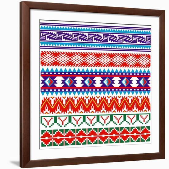 Some Ancient American Pattern-Sateda-Framed Art Print