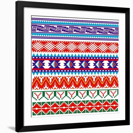 Some Ancient American Pattern-Sateda-Framed Art Print