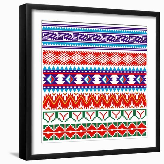 Some Ancient American Pattern-Sateda-Framed Art Print