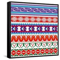 Some Ancient American Pattern-Sateda-Framed Stretched Canvas