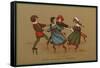 Some Children in Varied Costumes Play Ring-A-Ring O'Roses-null-Framed Stretched Canvas