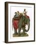 Some Children Take a Ride on an Elephant-null-Framed Art Print