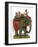 Some Children Take a Ride on an Elephant-null-Framed Art Print