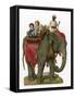 Some Children Take a Ride on an Elephant-null-Framed Stretched Canvas