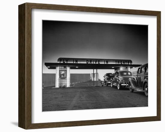 Some Customers Arriving by Car at Area Fly in Drive in Theater-Martha Holmes-Framed Photographic Print