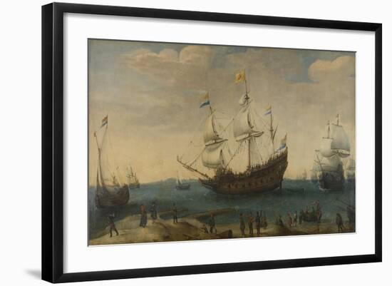 Some East Indiamen Offshore-Hendrik Cornelisz Vroom-Framed Art Print