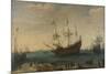 Some East Indiamen Offshore-Hendrik Cornelisz Vroom-Mounted Premium Giclee Print