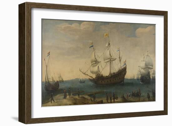 Some East Indiamen Offshore-Hendrik Cornelisz Vroom-Framed Art Print