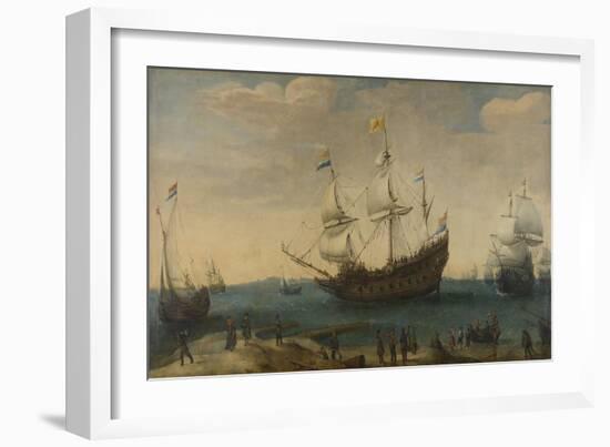 Some East Indiamen Offshore-Hendrik Cornelisz Vroom-Framed Art Print